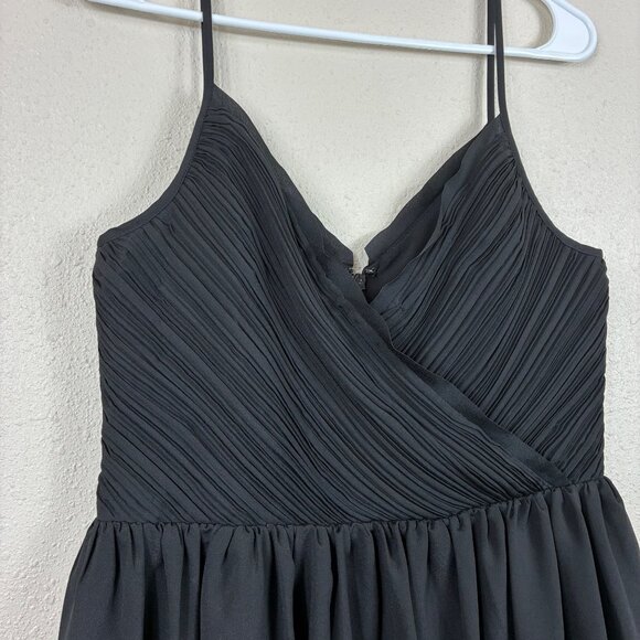 Banana Republic Black Pleated Spaghetti Strap Dress 8 Cocktail Garden Party - Picture 2 of 10